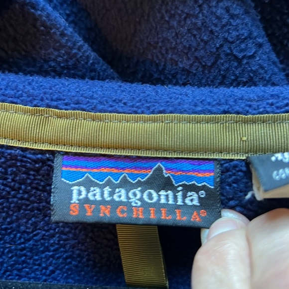 Vintage Patagonia Synchilla Navy Full Zip Fleece Jacket Made in USA. Mens XXL - Picture 5 of 7